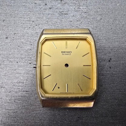 Seiko 6530-5080 Watch Case & Dial Champagne Dial Gold Tone Rectangle 27mm READ!!0