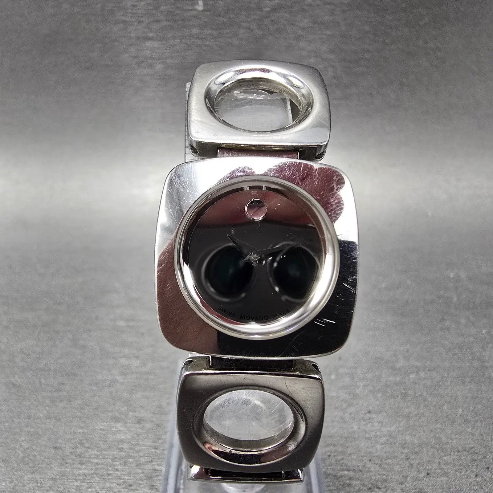 Movado Dolca Watch Women 24mm Silver Dial Silver Tone Square 84 A1 1310 New Batt0