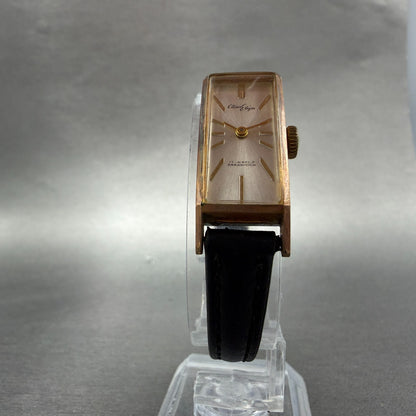Citizen Elegance Tank Watch Women 14mm Silver Dial Gold Tone Manual E4021 Runs6