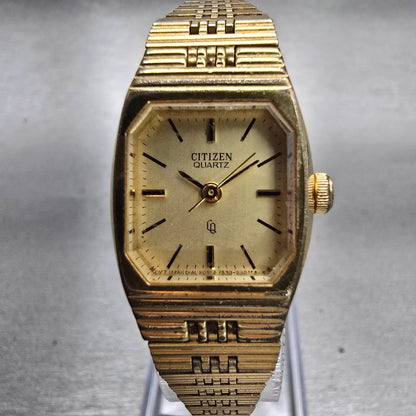 Citizen CQ Watch Women 25mm Champagne Dial Gold Tone 4-0403255 New Battery VTG0