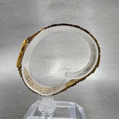 Seiko Tank Watch Women 13mm Champagne Dial Gold Tone 2e207021 New Battery ABC126