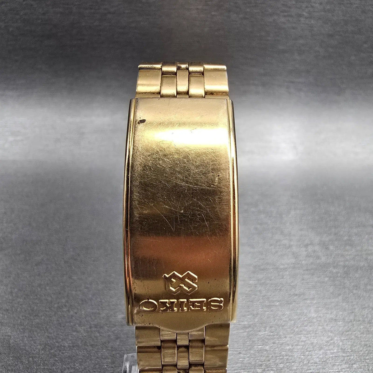 Seiko SQ Watch Men 32mm Gold Dial Gold Tone Daydate Hexagon 8C23-6059 New Batt K7