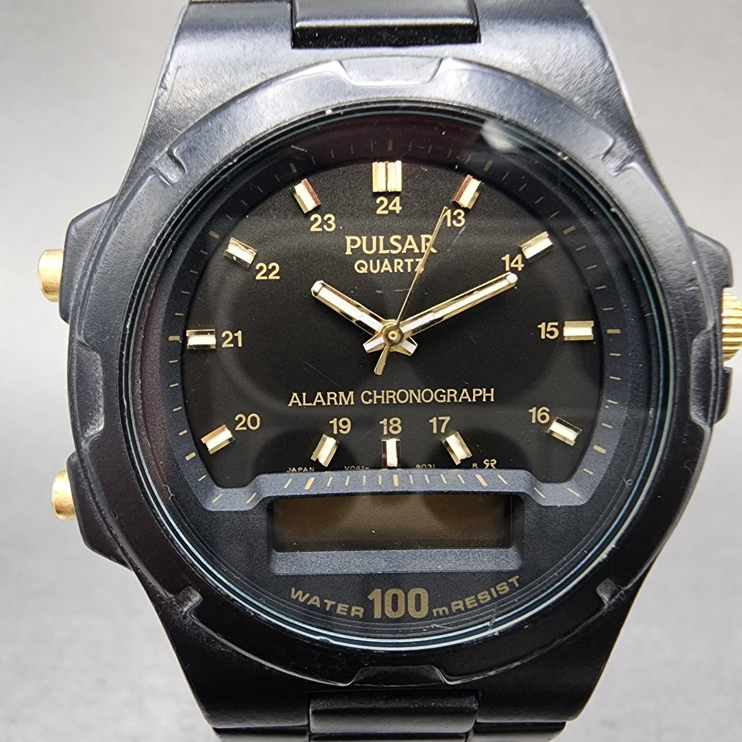 Pulsar Analog Digital Watch Men 37mm Black Dial Black Tone Round V0419040 PARTS2