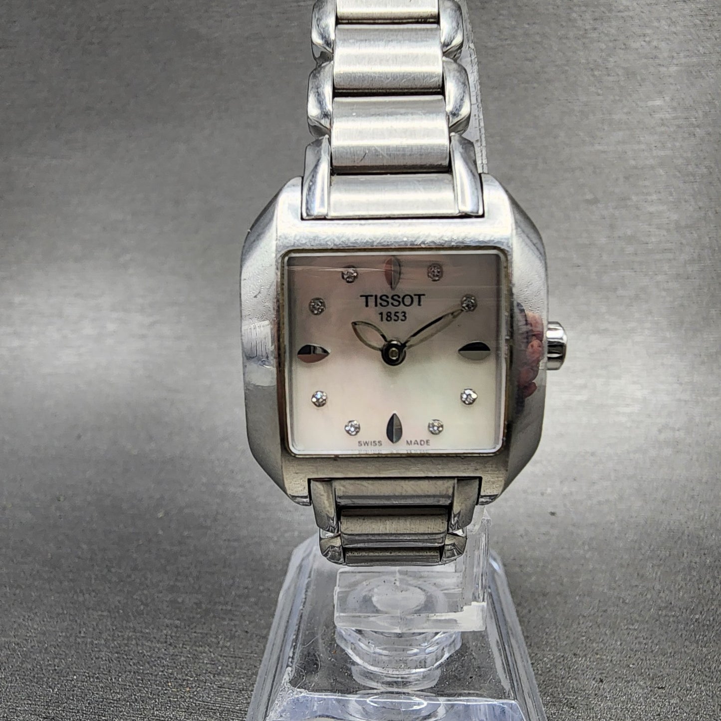 Tissot TWave Tank Watch Women 24mm MOP Dial Steel Rectangle L750/850 New BattAB0