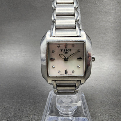 Tissot TWave Tank Watch Women 24mm MOP Dial Steel Rectangle L750/850 New BattAB0