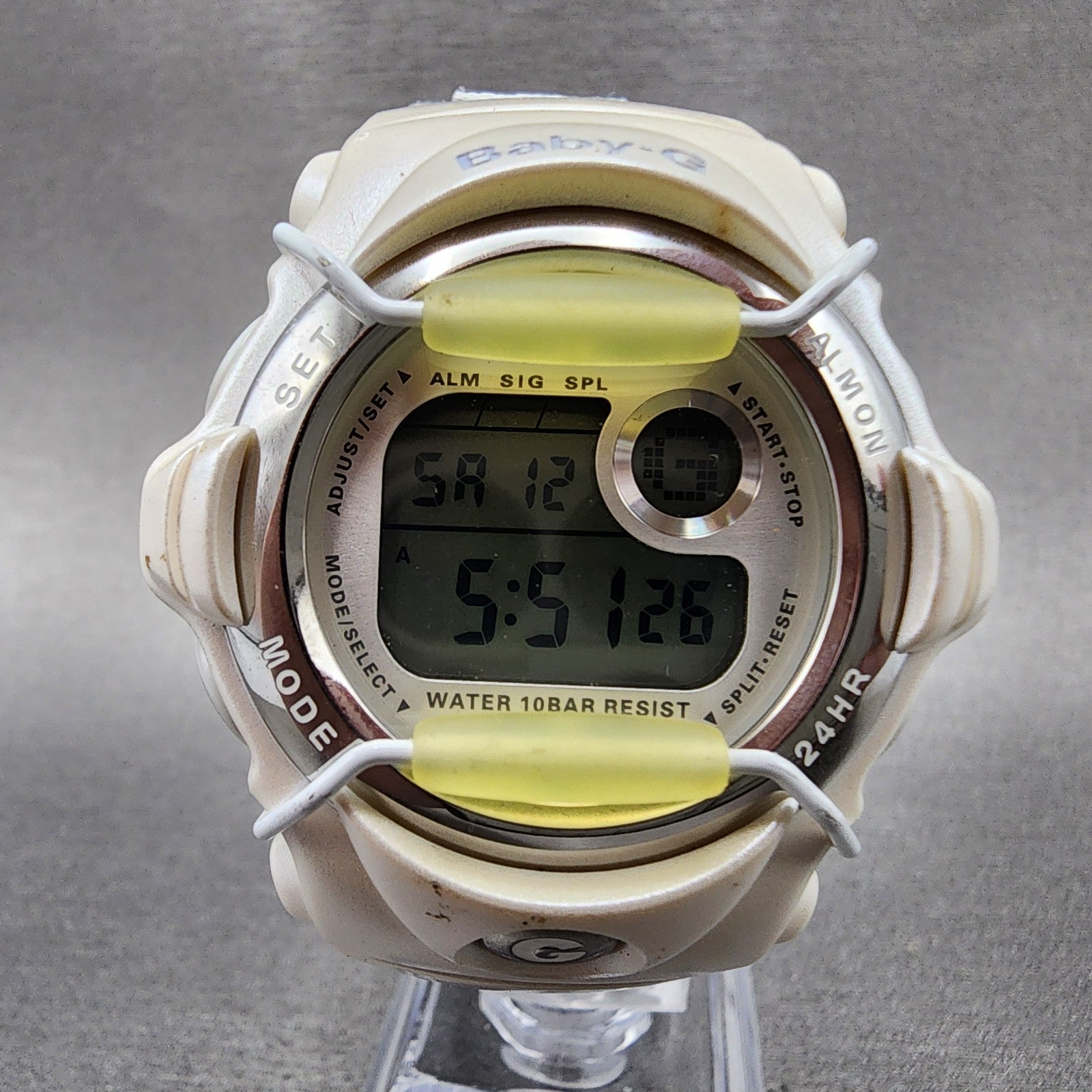 Casio BabyG Watch Women 42mm Digital White Tone Alarm BG099 New Battery1