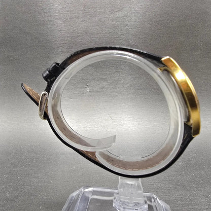 Movado Museum Watch Women 28mm Black Dial Gold Tone Round 87 E4 0823 New Bat VTG8