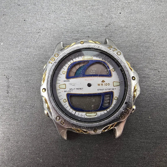 Citizen Yachtmaster C211 Watch Men 42mm Two Tone Alarm Chronograph Ana Digi PART0