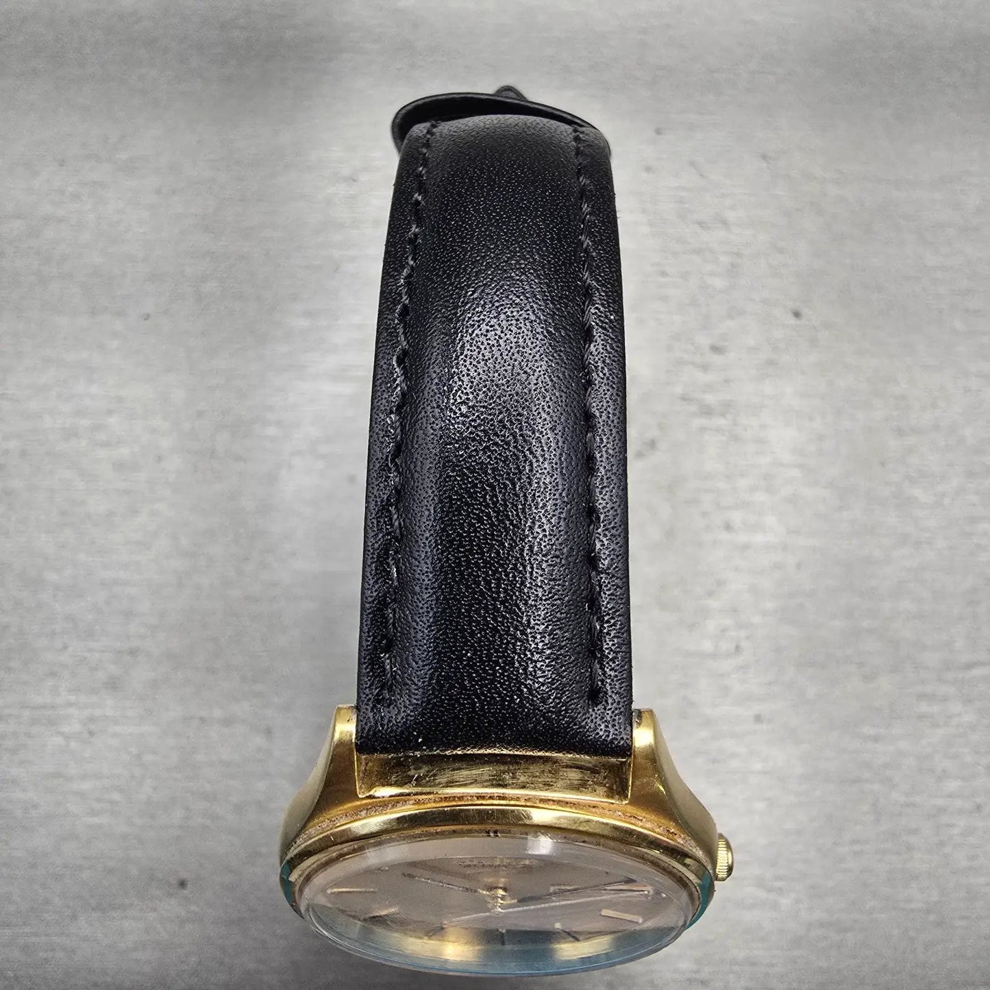 Seiko Watch Men 35mm Gold Dial Gold Tone Daydate Round 7N43-8A39 New Battery VTG4