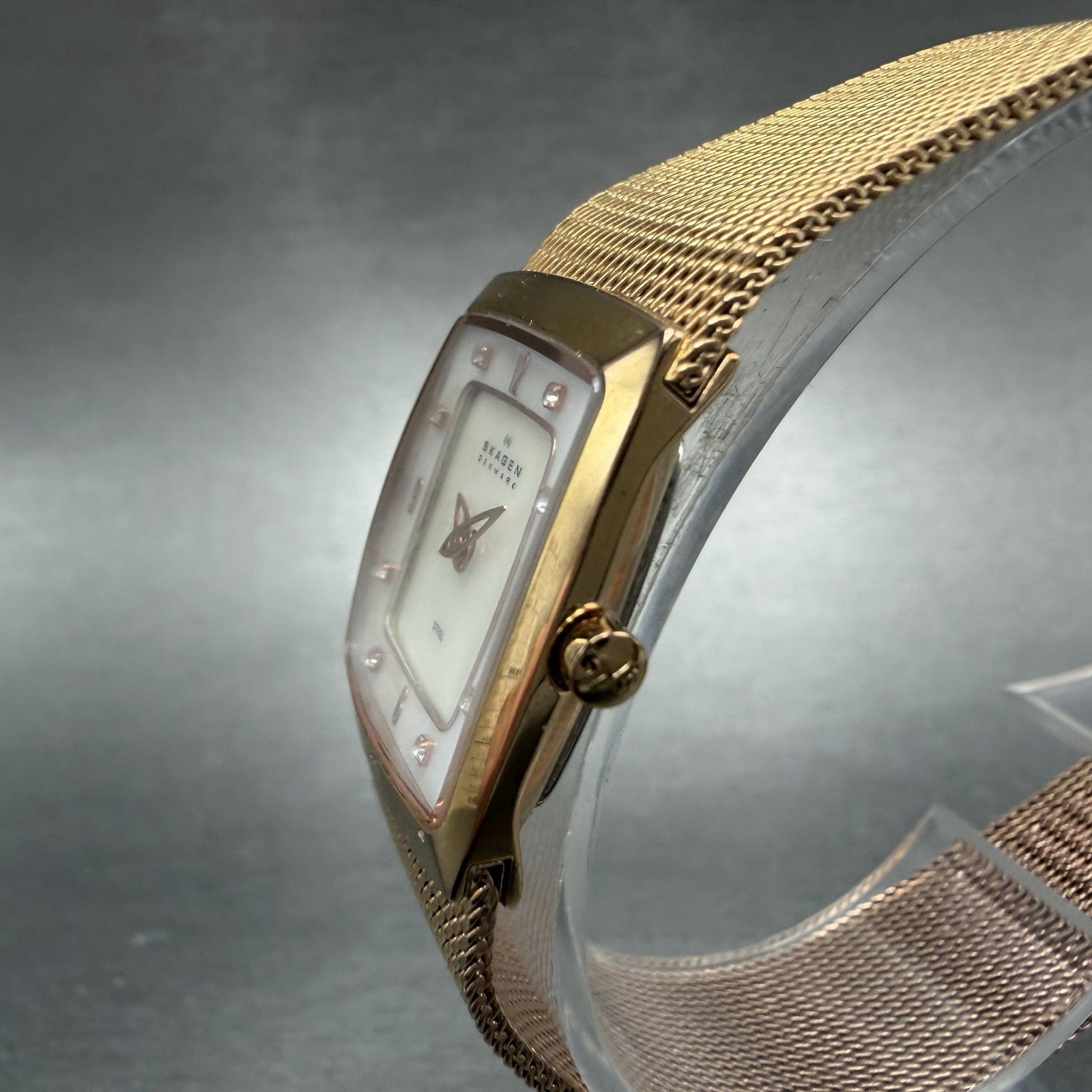 Skagen Tank Watch Women 21mm MOP Dial Rose Gold Rectangle 380XSRR1 New Battery2