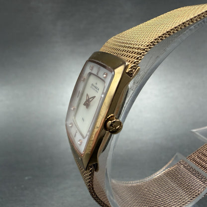 Skagen Tank Watch Women 21mm MOP Dial Rose Gold Rectangle 380XSRR1 New Battery2