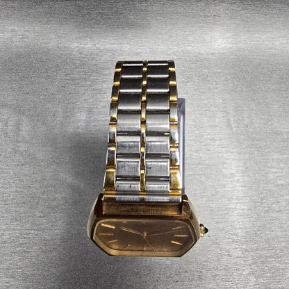 Seiko Dolce Watch Men 30mm Gold Dial Gold Tone Hexagon 5931-5510 New Battery4