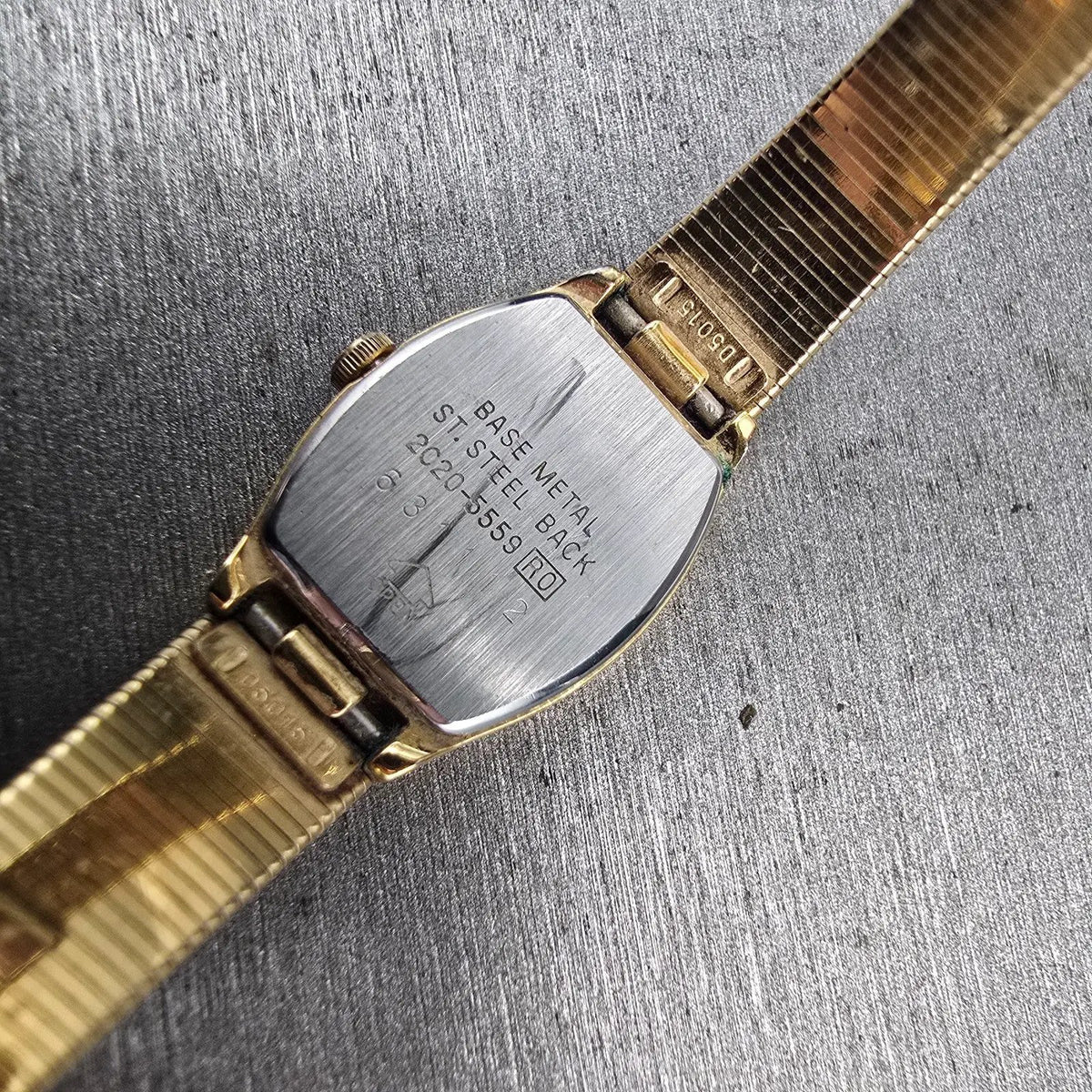 Seiko Watch Women 16mm Brown Dial Gold Tone Rectangle 2C20-5559 New Battery JP10