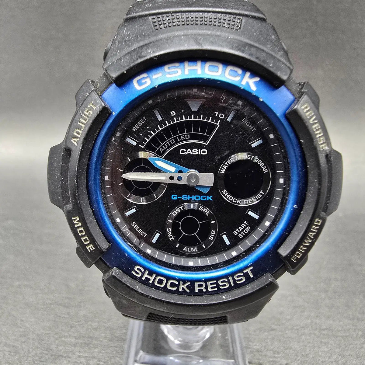 Casio G-Shock AW-591 Watch Men 47mm Black Black Analog Digital Alarm Chrono PART0
