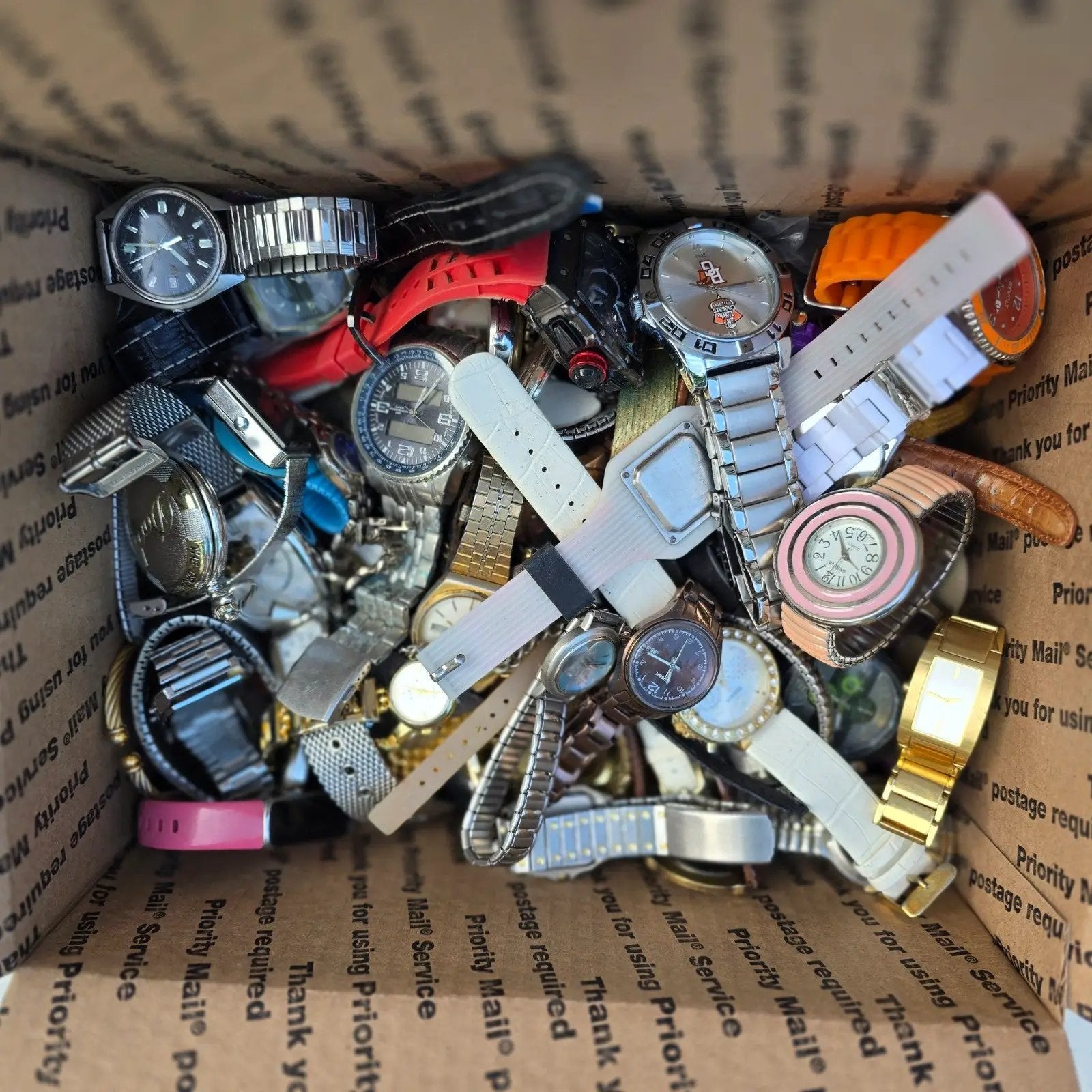 Watch Lot Men Women Fossil Pulsar Timex Elgin 16 LB VTG Modern PARTS1