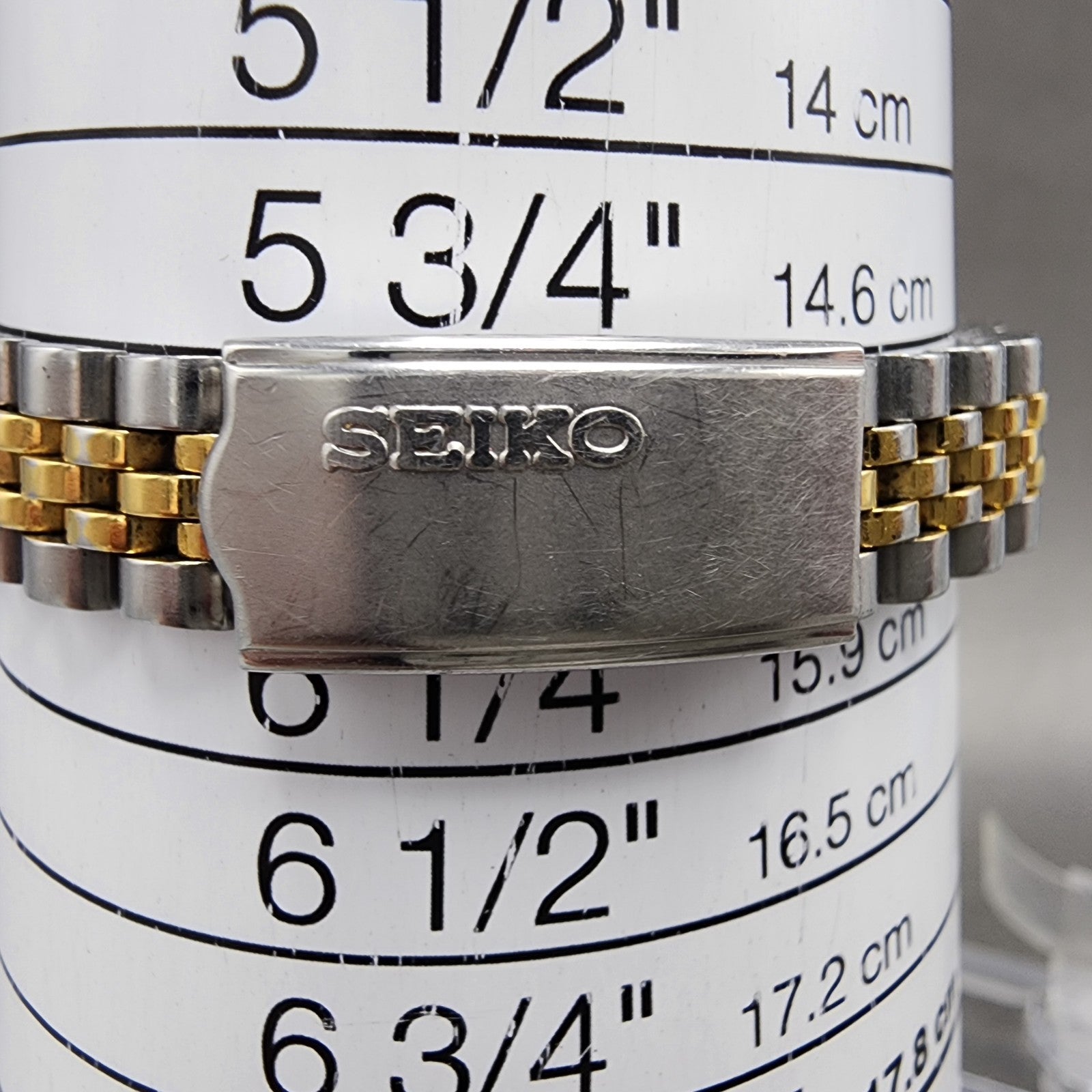 Seiko Watch Women 24mm White Dial Two Tone Daydate Round 7N830049 New Batt AB1210