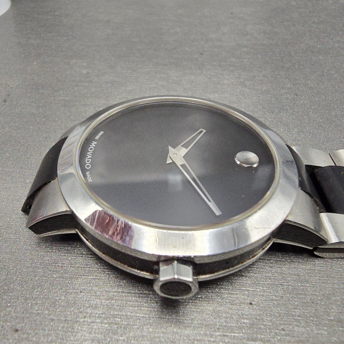 Movado Verto Watch Men 40mm black Dial Silver Tone 19 1 14 1089 New Battery3