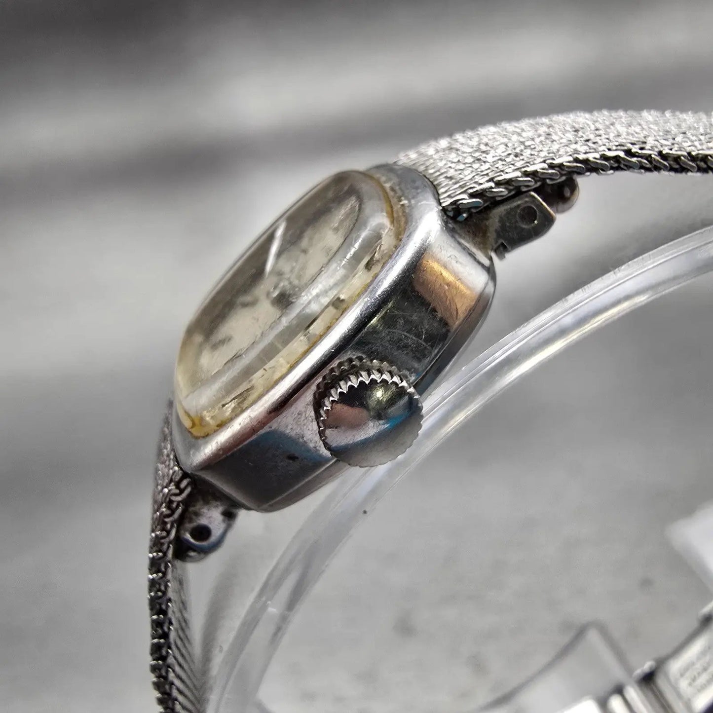 Seiko Watch Women 16mm Silver Dial Silver Tone Rectangle 11-5189 Works Vintage2