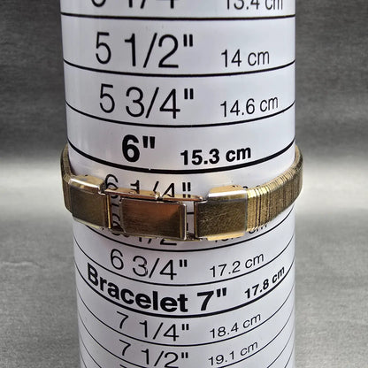 Seiko Watch Women 12mm Gold Dial Gold Tone Rectangle 1320-5049 New Battery 899