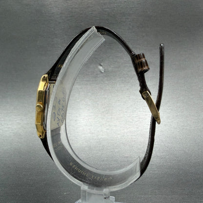 Seiko Watch Women 18mm Brown Dial Gold Tone Octagon 2C20-5509 New Battery NOS6