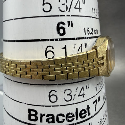 Seiko Watch Women 17mm Champagne Dial Gold Tone Rectangle 2C205749 New Battery10