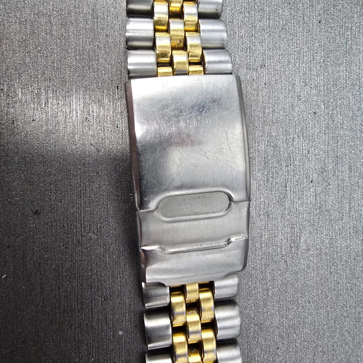 Seiko Bracelet 20mm Stainless Steel Two Tone Tri Folding Clasp VTG Japan3