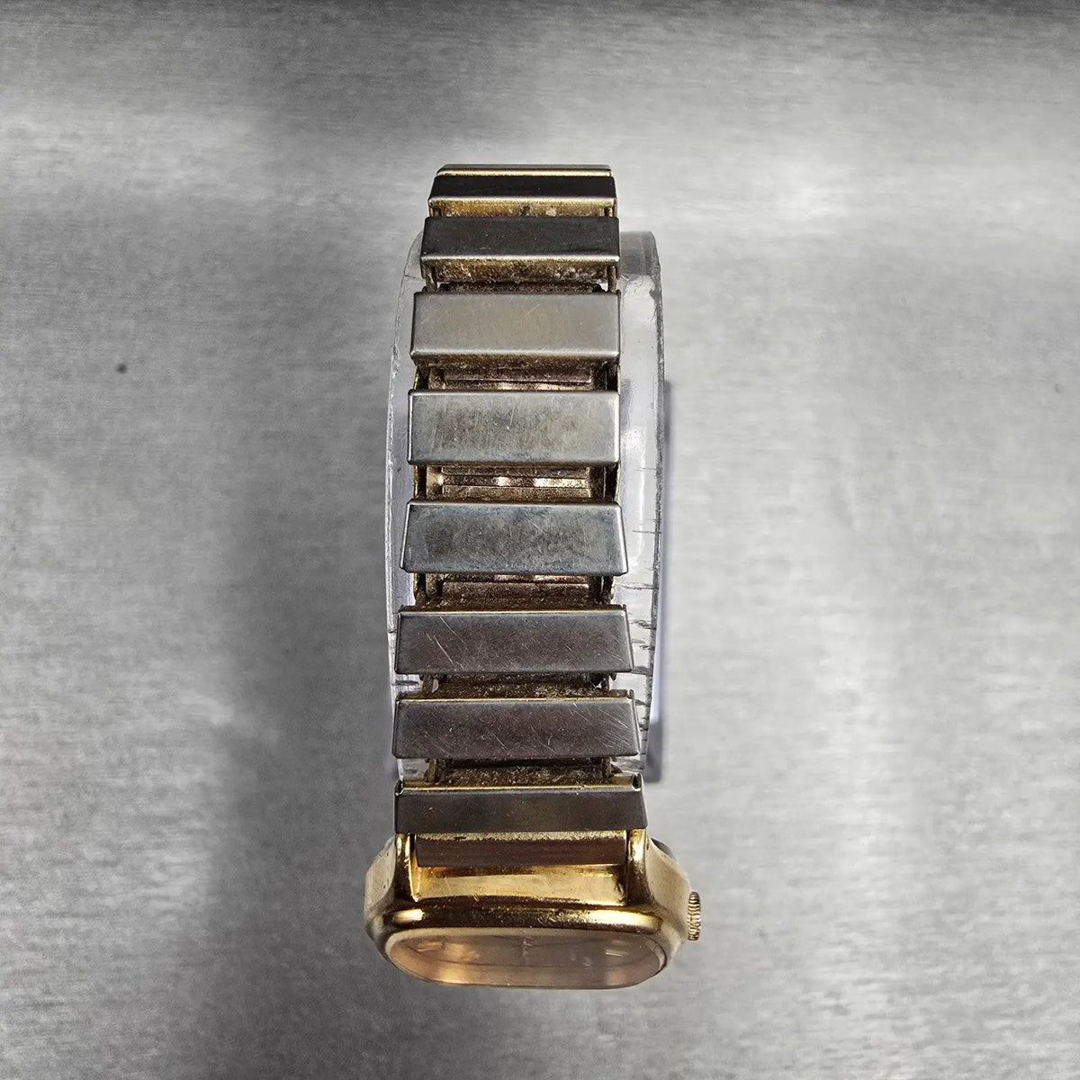 Seiko Watch Women 21mm Gold Dial Gold Tone Rectangle 3421-5120 New Battery JP4