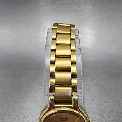 Seiko Watch Women 19mm Gold Dial Gold Tone Round 4N000069 New Battery4