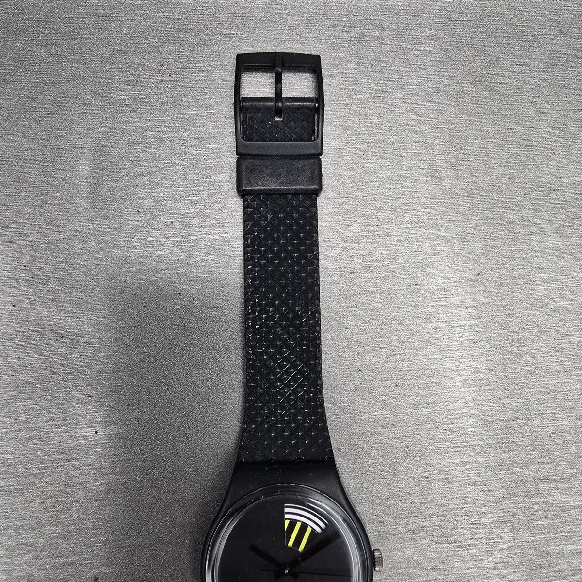 Swatch Color Window Watch Men 34mm Black Dial Black Tone Round GB715 New Battery4