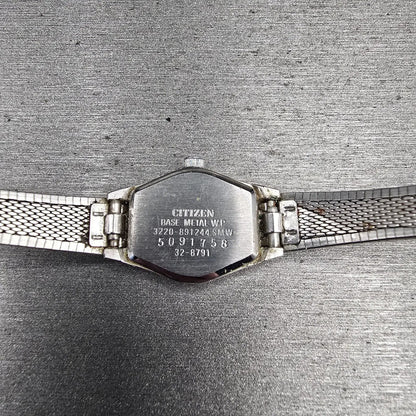 Citizen CQ Watch Women 17mm Silver Dial Silver Tone Round 3220-891244 New Batt F10