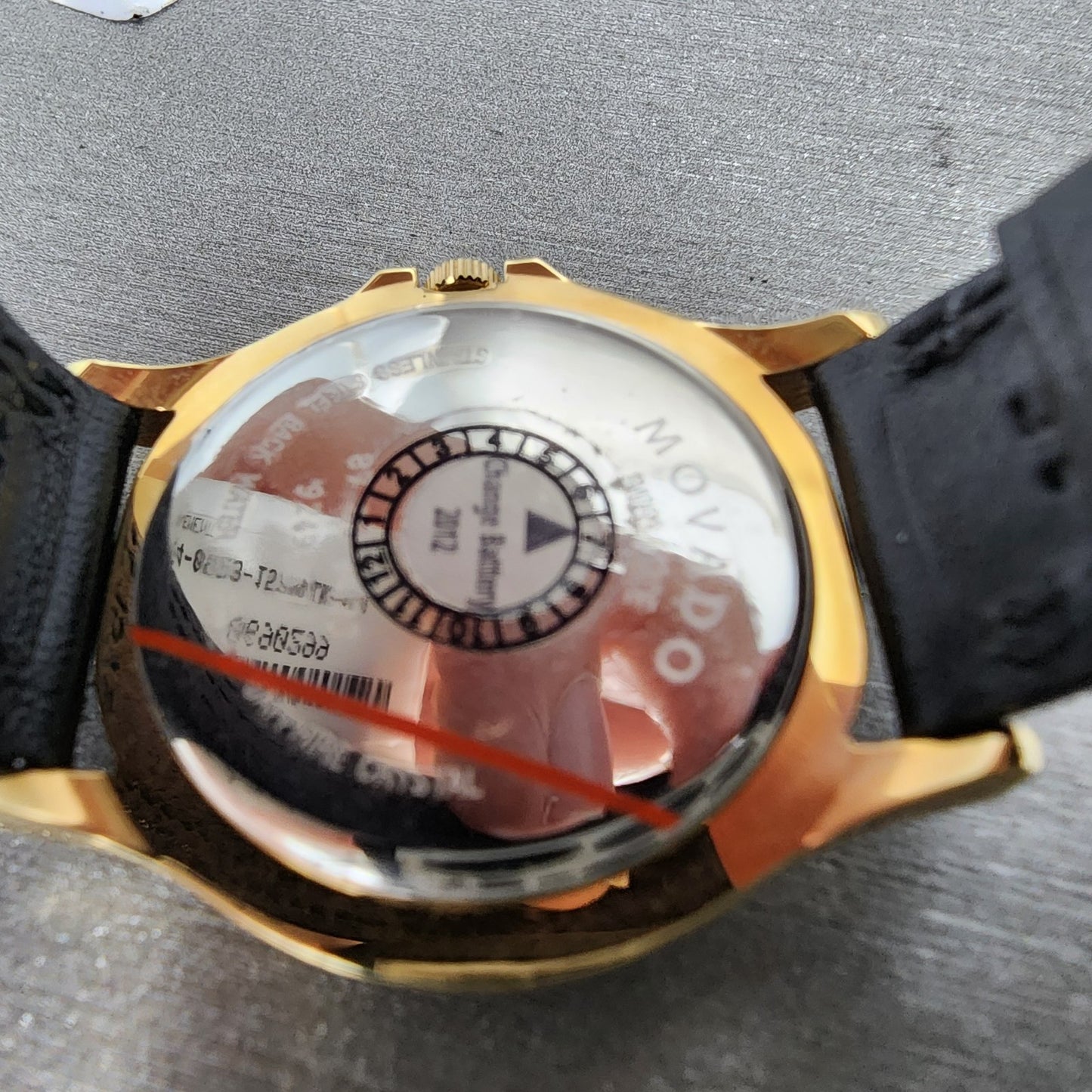 Movado Museum Watch Women 28mm Black Dial Gold Tone Round 0690299 New Battery11