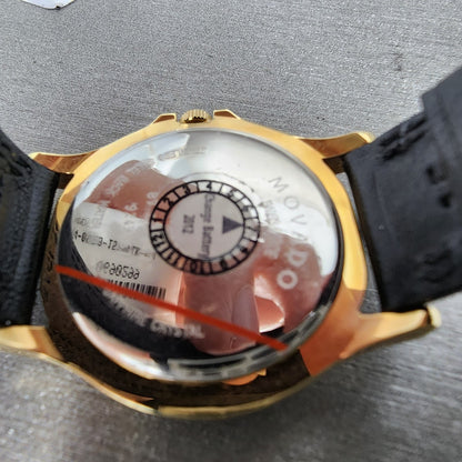Movado Museum Watch Women 28mm Black Dial Gold Tone Round 0690299 New Battery11