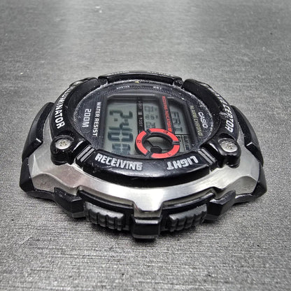 Casio Waveceptor Watch Men 48mm Digital Black Silver Alarm Chrono WV-M200 READ!!5