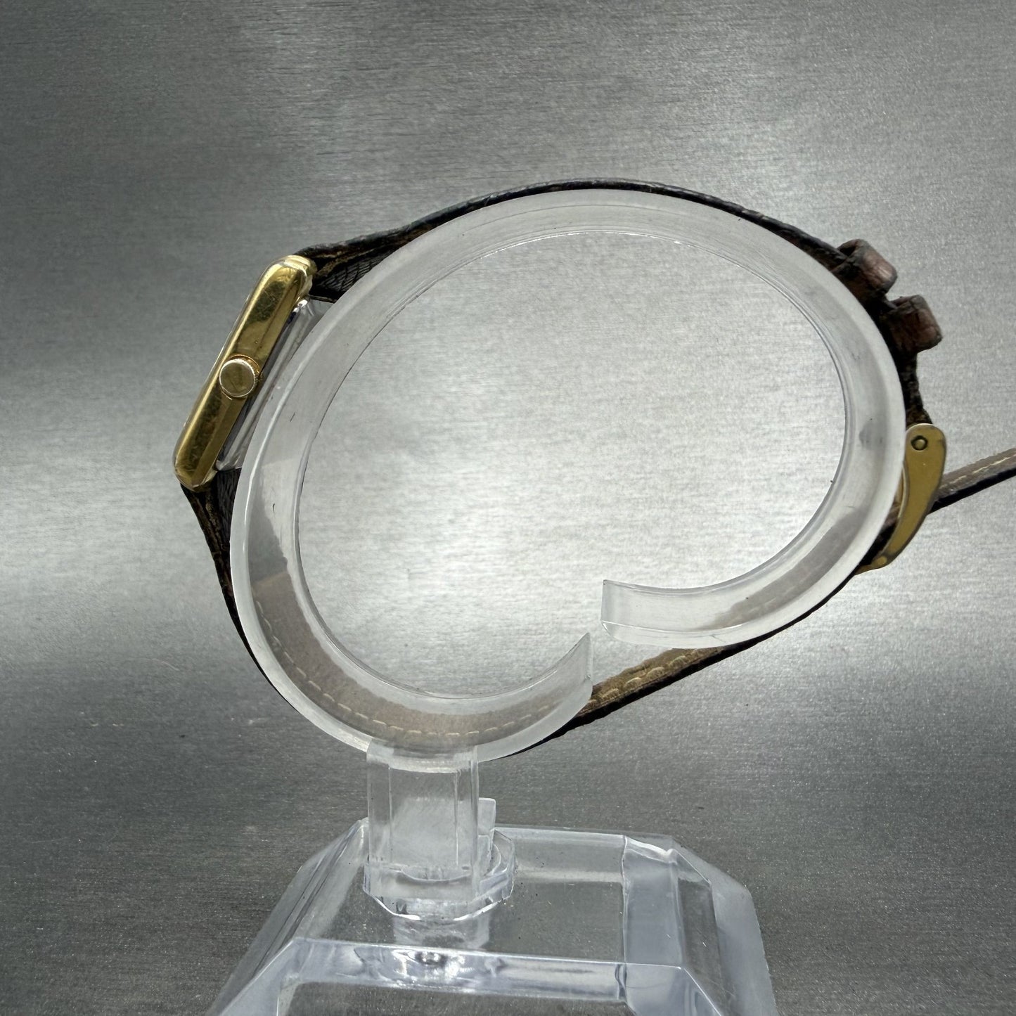 Seiko Tank Watch Women 18mm Gold Dial Gold Tone Small Seconds 1428-5160 NewBat A6