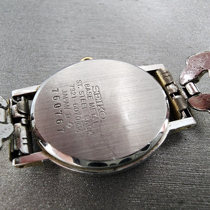 Seiko Watch Women 22mm Champagne Dial Two Tone Oval 73216070 New Battery9