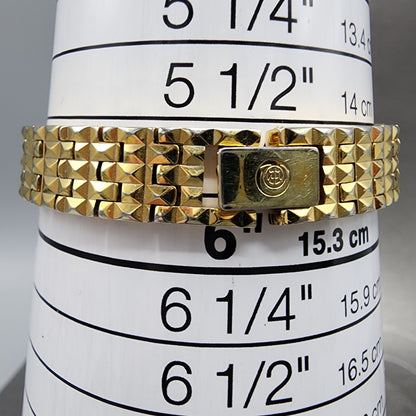 Cyma Watch Women 21mm MOP Dial Gold Tone Crystal bezel Round New Battery
