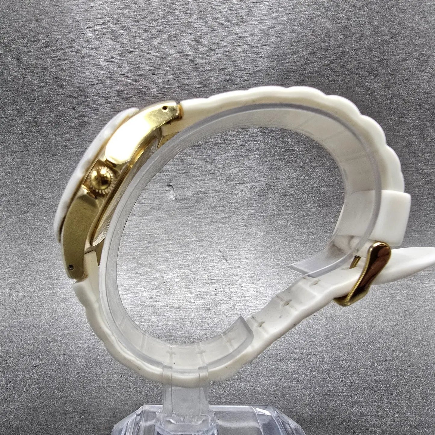 Invicta Angel Dive Watch Women 38mm White Dial Gold Tone Daydate 0718 New Batt6