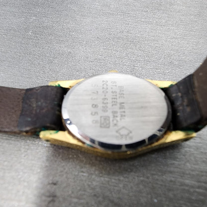 Seiko Watch Women 16mm Champagne Dial Gold Tone 2c206399 New Battery9
