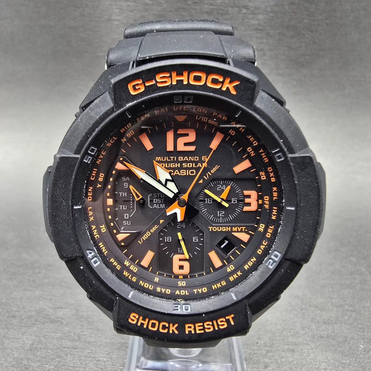 Casio G-Shock GW-3000B Watch Men 50mm Black Orange Alarm Chronograph Wors0