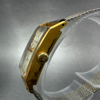 Seiko Angle Watch Women 15mm Silver Dial Gold Plated Manal Wind Runs 29001 VTG2