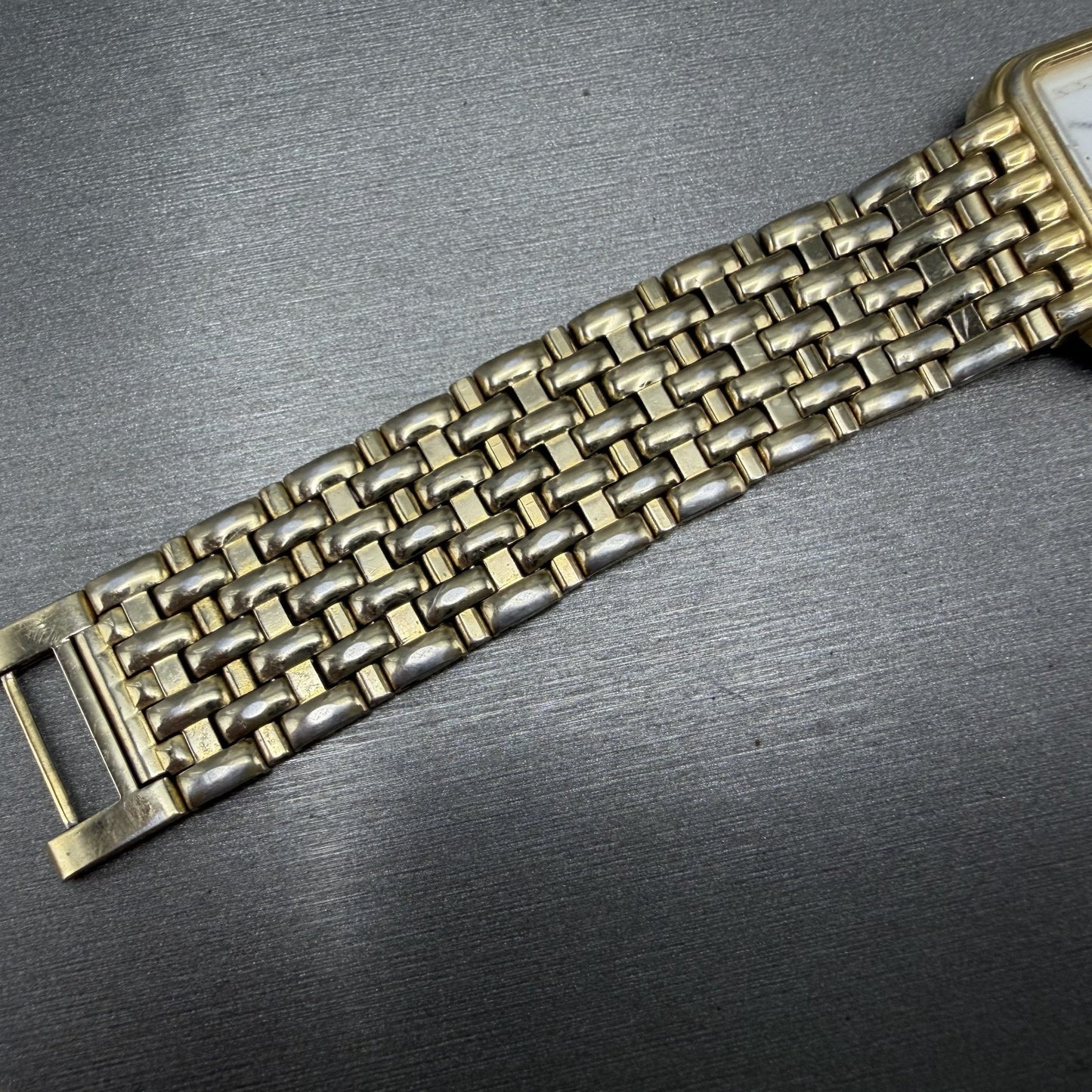 Seiko Tank Watch Men 26mm White Dial Gold Tone Date 7N225A10 New Battery READ!!6