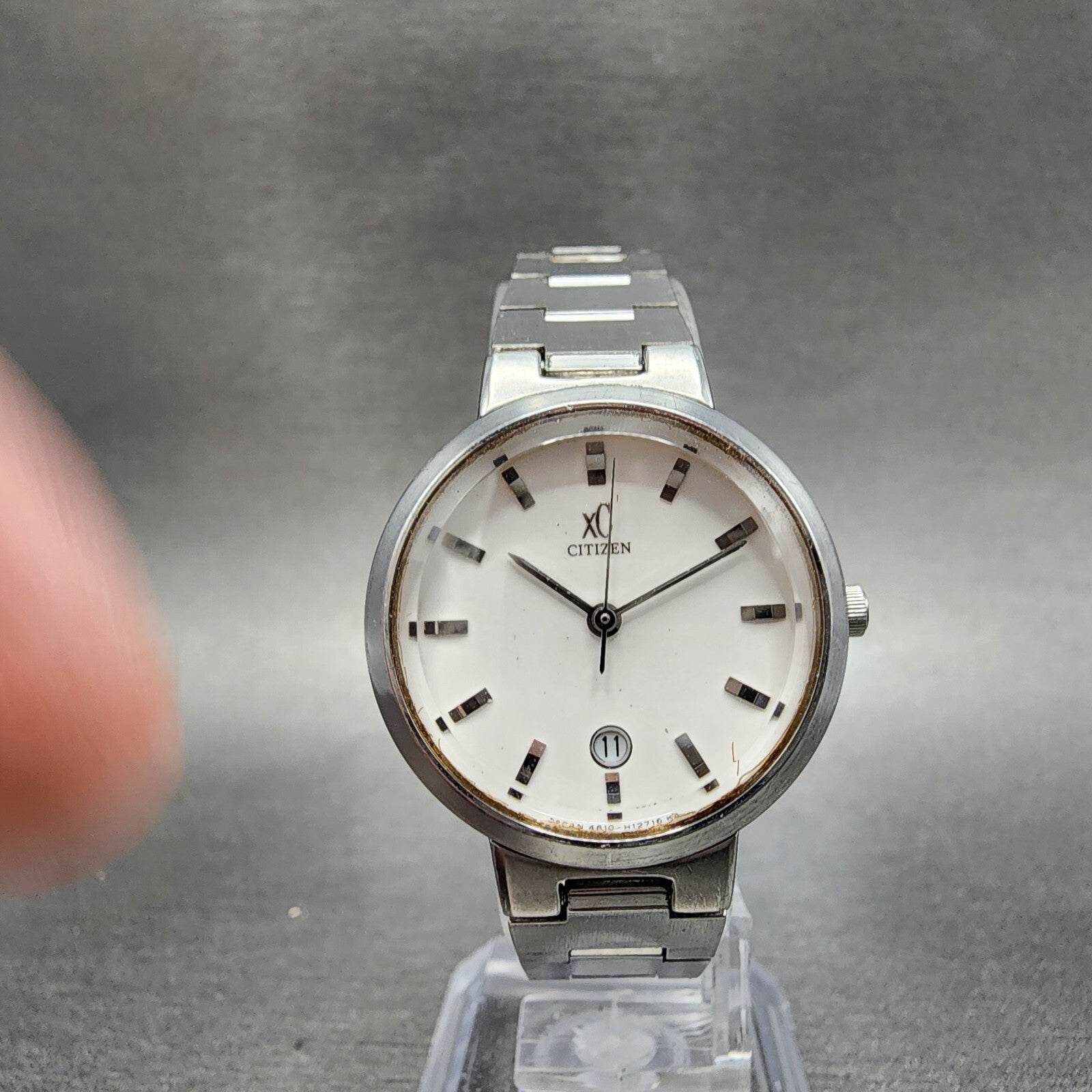 Citizen XC Watch Women 27mm White Dial Silver Tone Round 4613H07910 New Battery5