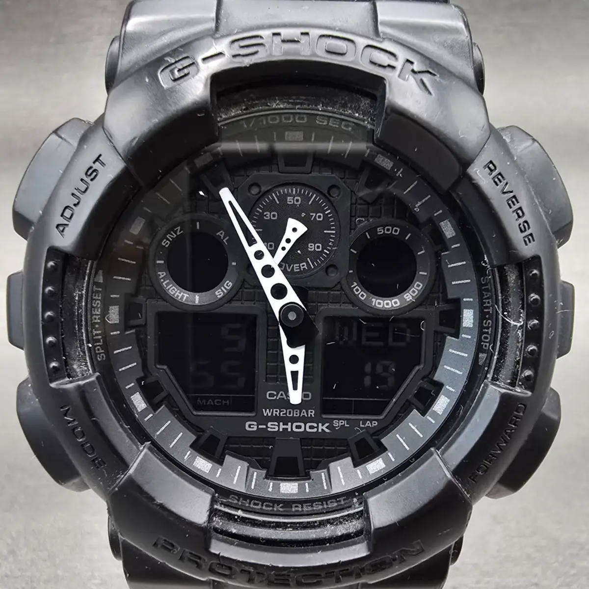 Casio G-Shock GA-100 Watch Men 51mm Black Dial Black Chrono Alarm New Battery TR1