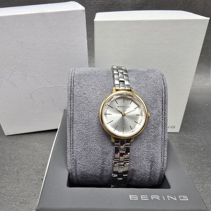 Bering Classic Watch Women 24mm Silver Dial Two Tone 11024-710 Round Works0