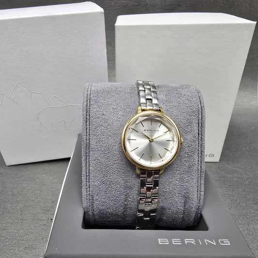 Bering Classic Watch Women 24mm Silver Dial Two Tone 11024-710 Round Works0