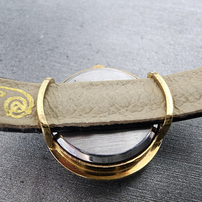 Lucien Piccard Dufonte Watch Women 19mm Gold Dial Gold Tone Round New Battery