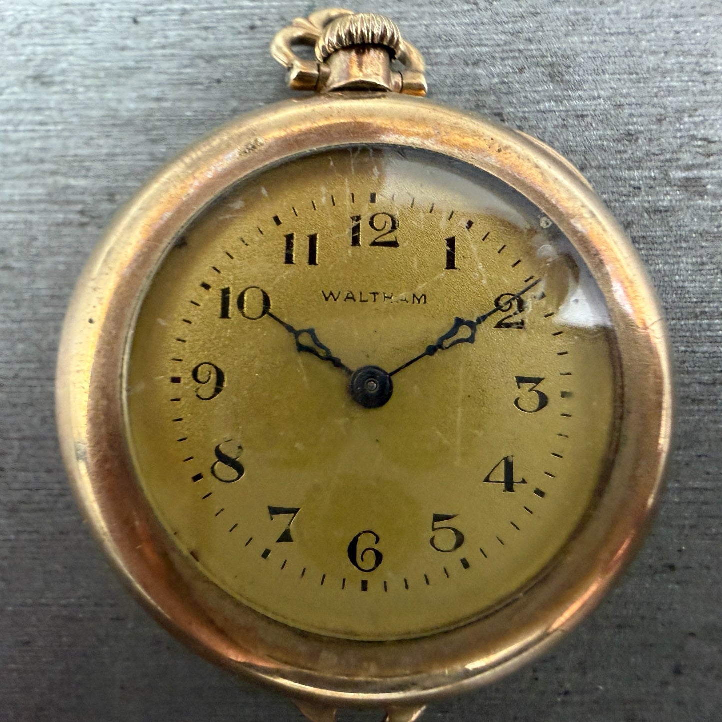 Waltham Pocket Watch 31mm Gold Dial Gold Filled Case Grade 361 PARTS2