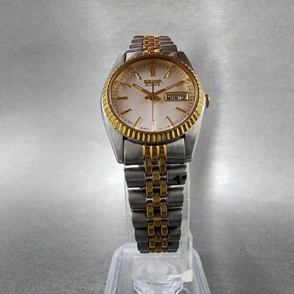Seiko Watch Women 24mm Silver Dial Two Tone Daydate 7n830041 New Battery5