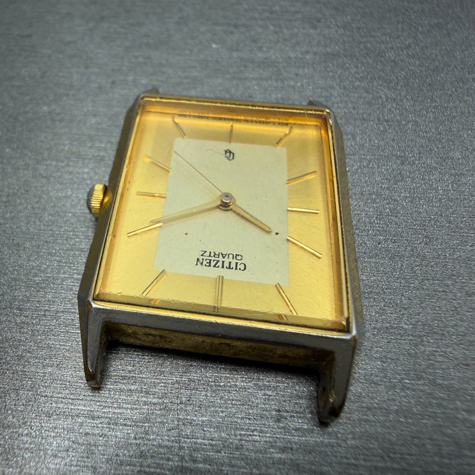 Citizen CQ Tank Watch Men 25mm Champagne Dial Gold Rectangle 6031-S06291 PARTS5