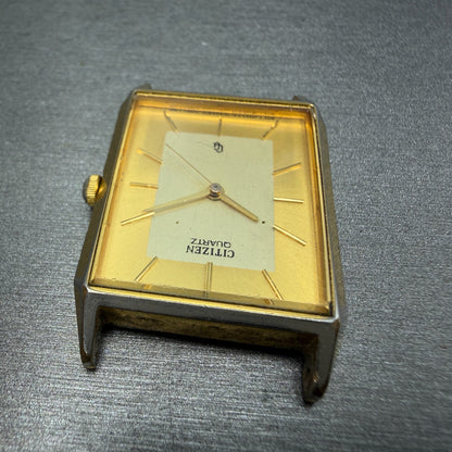 Citizen CQ Tank Watch Men 25mm Champagne Dial Gold Rectangle 6031-S06291 PARTS5